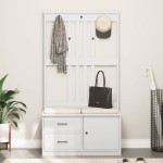 vidaXL Arborele „SANDNES” alb 87x40x159,5 cm lemn masiv de pin vidaXL Arborele „SANDNES” alb 87x40x159,5 cm lemn masiv de pin