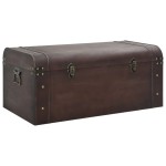 vidaXL Cufăr de comori cu zăvoare maro închis 79,5x39,5x39,5 cm placaj vidaXL Cufăr de comori cu zăvoare maro închis 79,5x39,5x39,5 cm placaj