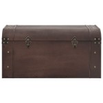 vidaXL Cufăr de comori cu zăvoare maro închis 79,5x39,5x39,5 cm placaj vidaXL Cufăr de comori cu zăvoare maro închis 79,5x39,5x39,5 cm placaj