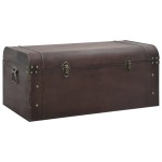 vidaXL Cufăr de comori cu zăvoare maro închis 90x50x39,5 cm placaj vidaXL Cufăr de comori cu zăvoare maro închis 90x50x39,5 cm placaj