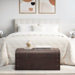 vidaXL Cufăr de comori cu zăvoare maro închis 90x50x39,5 cm placaj vidaXL Cufăr de comori cu zăvoare maro închis 90x50x39,5 cm placaj