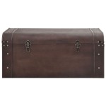 vidaXL Cufăr de comori cu zăvoare maro închis 90x50x39,5 cm placaj vidaXL Cufăr de comori cu zăvoare maro închis 90x50x39,5 cm placaj