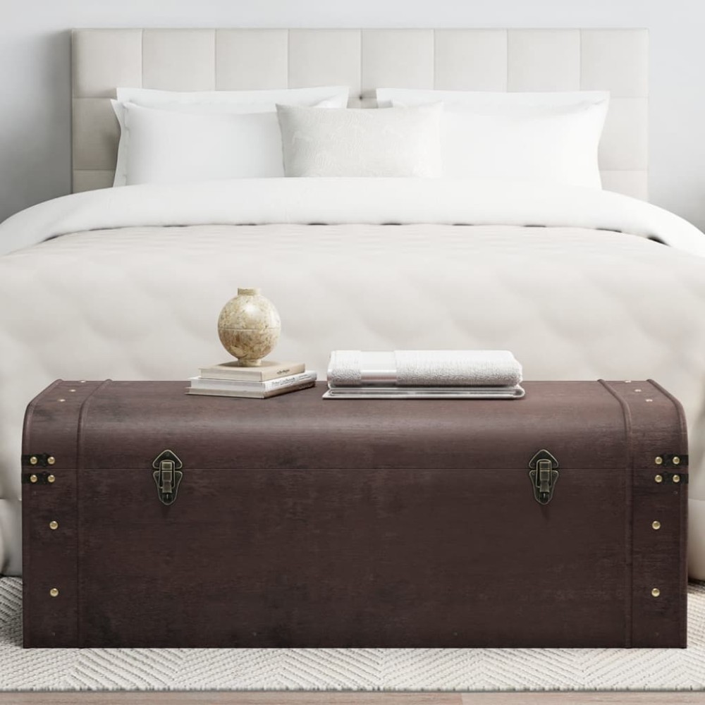 vidaXL Cufăr de comori cu zăvoare maro închis 110x50x39,5 cm placaj