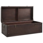 vidaXL Cufăr de comori cu zăvoare maro închis 110x50x39,5 cm placaj vidaXL Cufăr de comori cu zăvoare maro închis 110x50x39,5 cm placaj