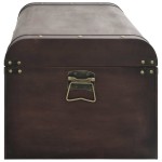 vidaXL Cufăr de comori cu zăvoare maro închis 110x50x39,5 cm placaj vidaXL Cufăr de comori cu zăvoare maro închis 110x50x39,5 cm placaj