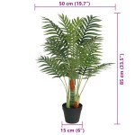 vidaXL Palmier artificial cu 3 trunchiuri, verde, 85 cm, PP vidaXL Palmier artificial cu 3 trunchiuri, verde, 85 cm, PP