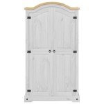 vidaXL Șifonier „Corona”, alb, 102x52x186 cm, lemn masiv de pin