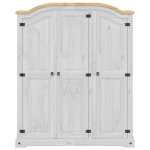 vidaXL Șifonier „Corona”, alb, 151,5x52x186 cm, lemn masiv de pin vidaXL Șifonier „Corona”, alb, 151,5x52x186 cm, lemn masiv de pin