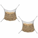 vidaXL Plase pentru fân, 2 buc, negru, rotunde, 75x50 cm, PP vidaXL Plase pentru fân, 2 buc, negru, rotunde, 75x50 cm, PP