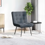 vidaXL Scaun de relaxare gri închis 64x74x84 cm catifea vidaXL Scaun de relaxare gri închis 64x74x84 cm catifea