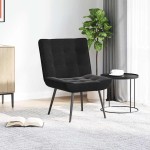 vidaXL Scaun de relaxare negru 64x74x84 cm catifea vidaXL Scaun de relaxare negru 64x74x84 cm catifea