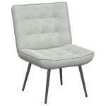 vidaXL Scaun de relaxare cu taburet, gri deschis, catifea vidaXL Scaun de relaxare cu taburet, gri deschis, catifea