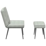 vidaXL Scaun de relaxare cu taburet, gri deschis, catifea vidaXL Scaun de relaxare cu taburet, gri deschis, catifea