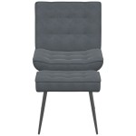 vidaXL Scaun de relaxare cu taburet, gri închis, catifea vidaXL Scaun de relaxare cu taburet, gri închis, catifea