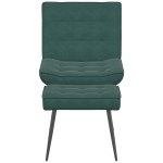 vidaXL Scaun de relaxare cu taburet, verde închis, catifea vidaXL Scaun de relaxare cu taburet, verde închis, catifea