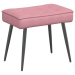 vidaXL Scaun de relaxare cu taburet, roz, catifea