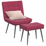 vidaXL Scaun de relaxare cu taburet, roșu vin, catifea vidaXL Scaun de relaxare cu taburet, roșu vin, catifea