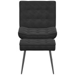 vidaXL Scaun de relaxare cu taburet, negru, catifea vidaXL Scaun de relaxare cu taburet, negru, catifea