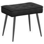 vidaXL Scaun de relaxare cu taburet, negru, catifea vidaXL Scaun de relaxare cu taburet, negru, catifea