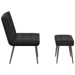 vidaXL Scaun de relaxare cu taburet, negru, catifea vidaXL Scaun de relaxare cu taburet, negru, catifea