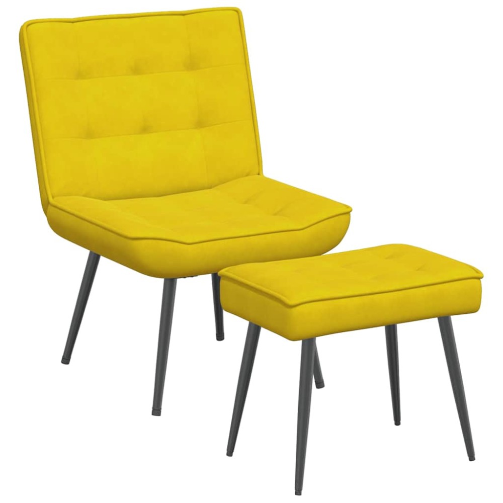 vidaXL Scaun de relaxare cu scaun catifea galbenă