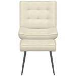 vidaXL Scaun de relaxare cu scaun catifea crem vidaXL Scaun de relaxare cu scaun catifea crem