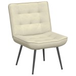 vidaXL Scaun de relaxare cu scaun catifea crem vidaXL Scaun de relaxare cu scaun catifea crem