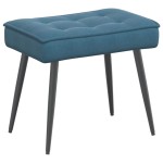 vidaXL Scaun de relaxare cu taburet, albastru, catifea vidaXL Scaun de relaxare cu taburet, albastru, catifea