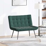 vidaXL Bancă verde închis 110x74x84 cm catifea vidaXL Bancă verde închis 110x74x84 cm catifea