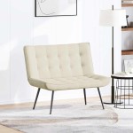 vidaXL Bancă cremă 110x74x84 cm catifea