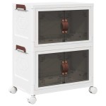 vidaXL Cutie de depozitare stivuită cu roți 28 L 48,5x29,5x59,5 cm vidaXL Cutie de depozitare stivuită cu roți 28 L 48,5x29,5x59,5 cm
