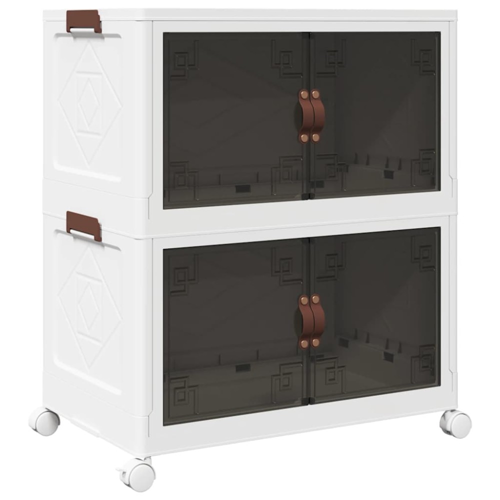 vidaXL Cutie de depozitare stivuită cu roți 2 niveluri 75 L 64x40x76cm