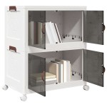 vidaXL Cutie de depozitare stivuită cu roți 2 niveluri 75 L 64x40x76cm vidaXL Cutie de depozitare stivuită cu roți 2 niveluri 75 L 64x40x76cm