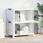 vidaXL Cutie de depozitare stivuită cu roți 2 niveluri 75 L 64x40x76cm vidaXL Cutie de depozitare stivuită cu roți 2 niveluri 75 L 64x40x76cm