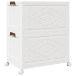 vidaXL Cutie de depozitare stivuită cu roți 2 niveluri 75 L 64x40x76cm vidaXL Cutie de depozitare stivuită cu roți 2 niveluri 75 L 64x40x76cm
