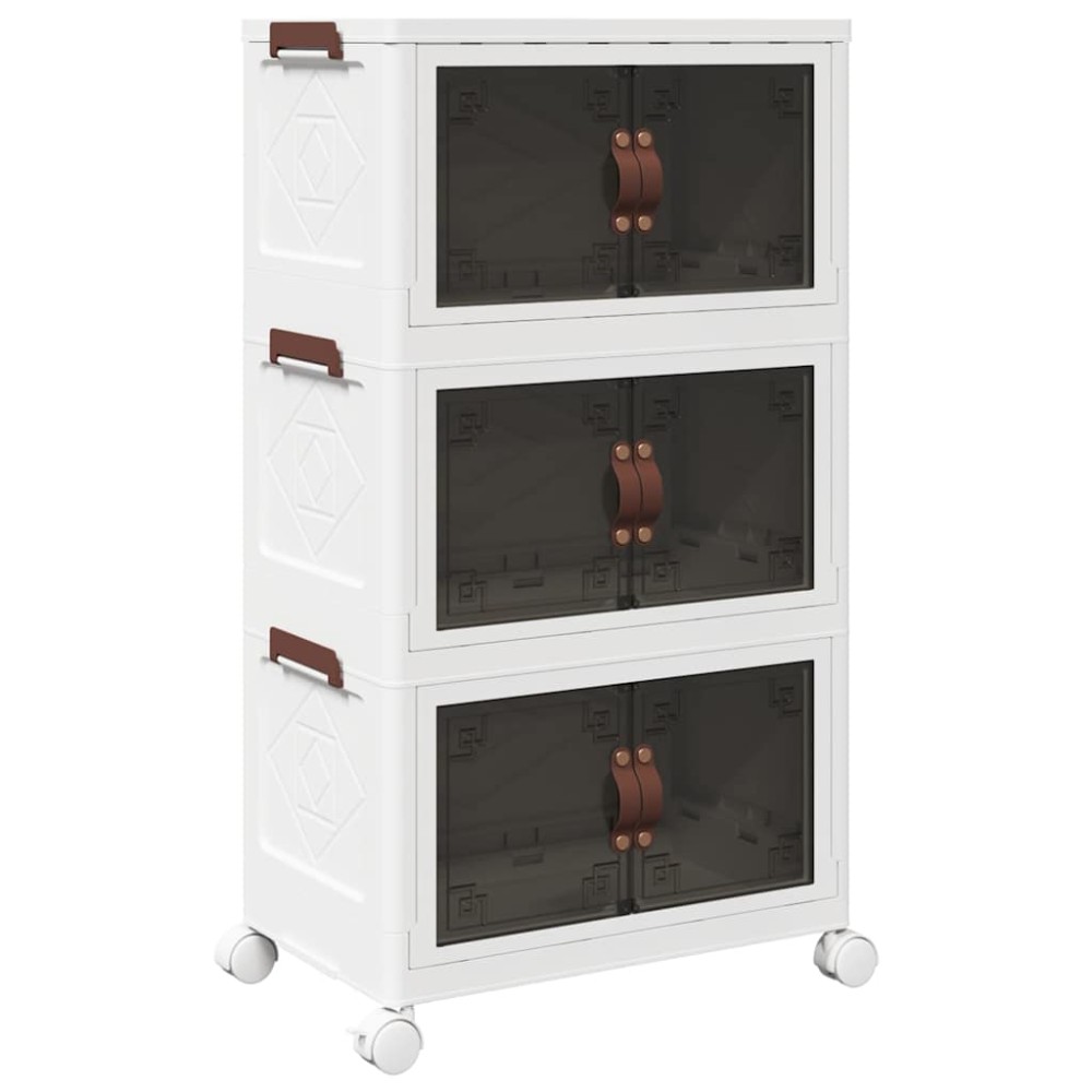 vidaXL Cutie de depozitare stivuită cu roți 28 L 48,5x29,5x86 cm