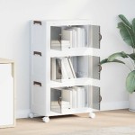 vidaXL Cutie de depozitare stivuită cu roți 28 L 48,5x29,5x86 cm vidaXL Cutie de depozitare stivuită cu roți 28 L 48,5x29,5x86 cm
