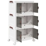 vidaXL Cutie de depozitare stivuită cu roți 28 L 48,5x29,5x86 cm vidaXL Cutie de depozitare stivuită cu roți 28 L 48,5x29,5x86 cm