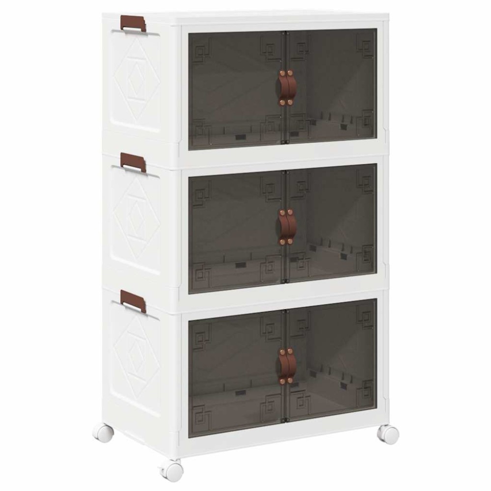 vidaXL Cutie de depozitare stivuită cu roți 3 niveluri 75 L