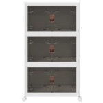 vidaXL Cutie de depozitare stivuită cu roți 3 niveluri 75 L vidaXL Cutie de depozitare stivuită cu roți 3 niveluri 75 L