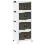 vidaXL Cutie de depozitare stivuită cu roți 4 niveluri 28 L vidaXL Cutie de depozitare stivuită cu roți 4 niveluri 28 L