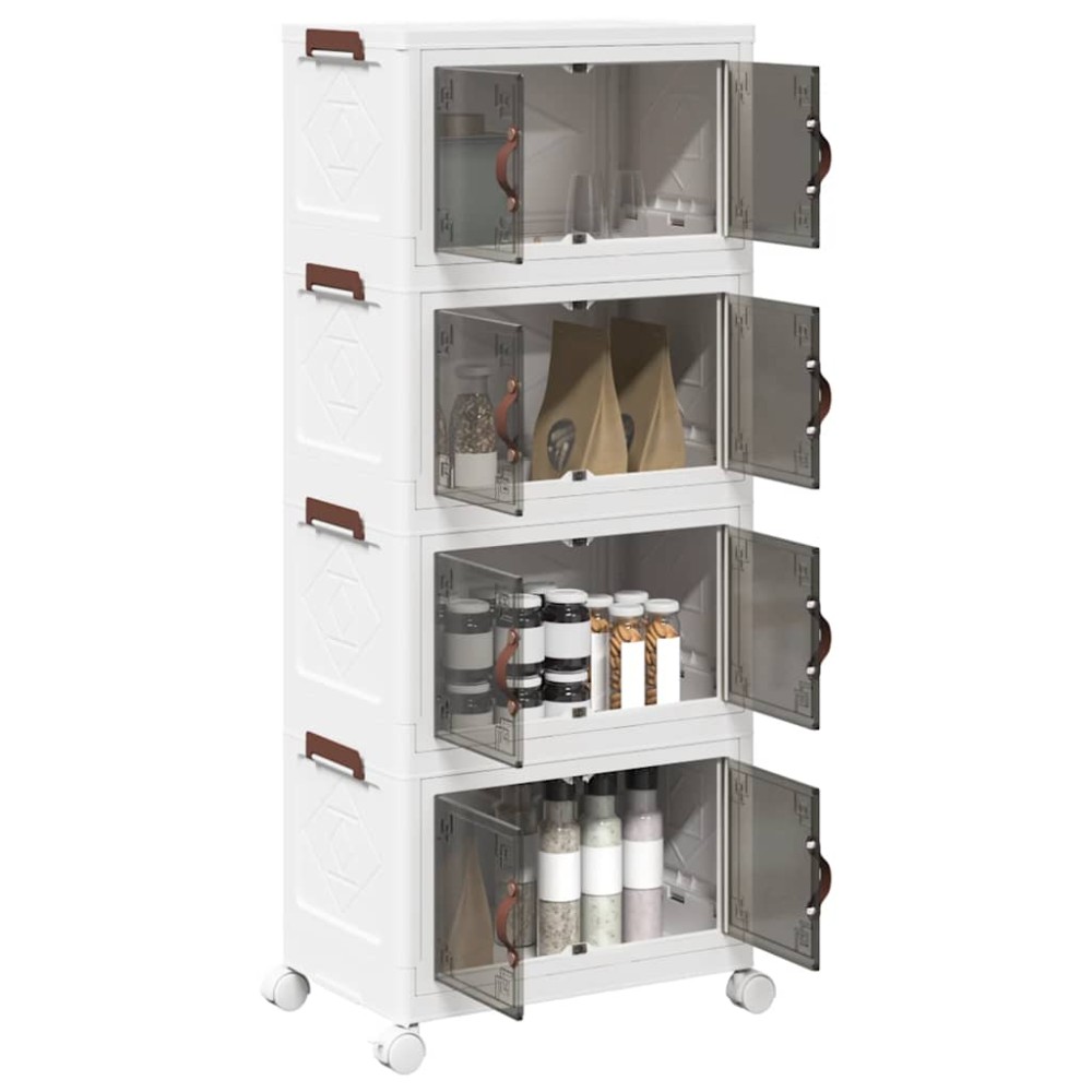 vidaXL Cutie de depozitare stivuită cu roți 4 niveluri 28 L