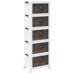 vidaXL Cutie de depozitare stivuită cu roți 5 niveluri 28 L vidaXL Cutie de depozitare stivuită cu roți 5 niveluri 28 L
