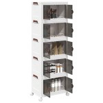 vidaXL Cutie de depozitare stivuită cu roți 5 niveluri 28 L vidaXL Cutie de depozitare stivuită cu roți 5 niveluri 28 L