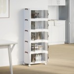 vidaXL Cutie de depozitare stivuită cu roți 5 niveluri 28 L vidaXL Cutie de depozitare stivuită cu roți 5 niveluri 28 L