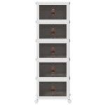vidaXL Cutie de depozitare stivuită cu roți 5 niveluri 28 L vidaXL Cutie de depozitare stivuită cu roți 5 niveluri 28 L