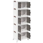 vidaXL Cutie de depozitare stivuită cu roți 5 niveluri 28 L vidaXL Cutie de depozitare stivuită cu roți 5 niveluri 28 L