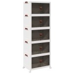 vidaXL Cutie de depozitare stivuită cu roți 5 niveluri 75L 64x40x179cm vidaXL Cutie de depozitare stivuită cu roți 5 niveluri 75L 64x40x179cm