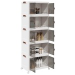 vidaXL Cutie de depozitare stivuită cu roți 5 niveluri 75L 64x40x179cm vidaXL Cutie de depozitare stivuită cu roți 5 niveluri 75L 64x40x179cm