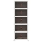 vidaXL Cutie de depozitare stivuită cu roți 5 niveluri 75L 64x40x179cm vidaXL Cutie de depozitare stivuită cu roți 5 niveluri 75L 64x40x179cm